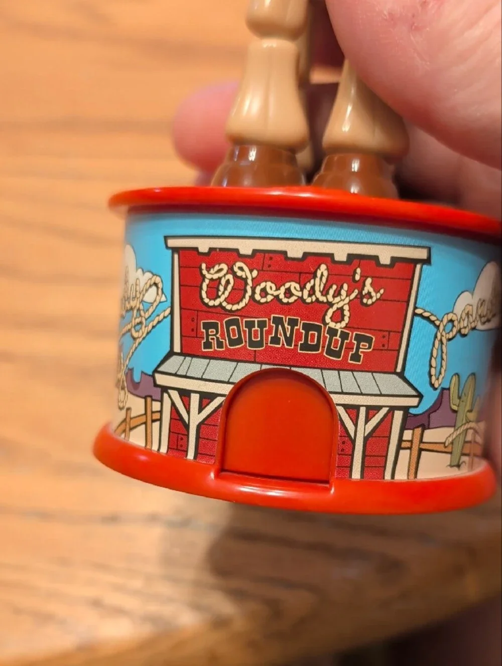 Vintage 1999 McDonald's Woody Cowboy Figure in Brown, Blue and Red